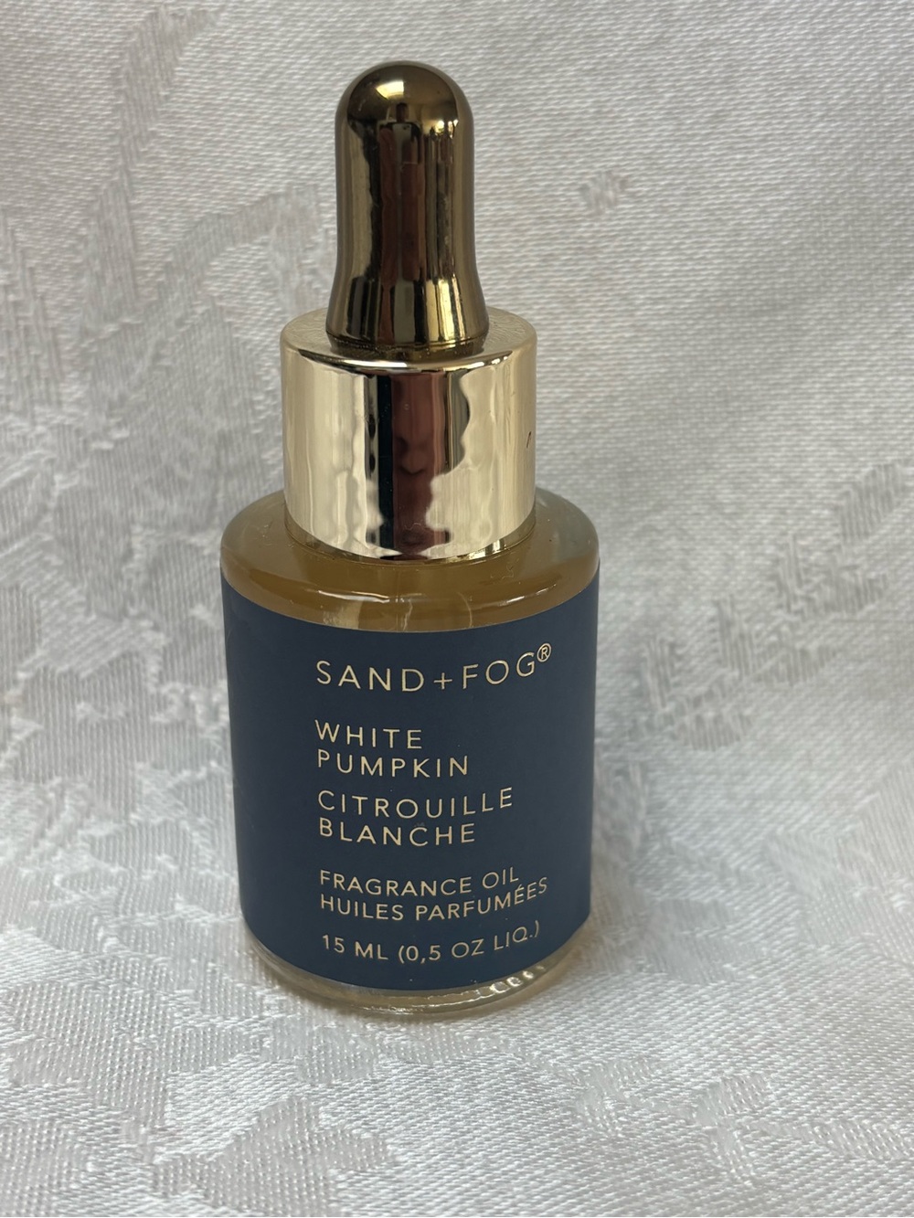 White Pumpkin Fragrance Oil - Gold & Navy Bottle